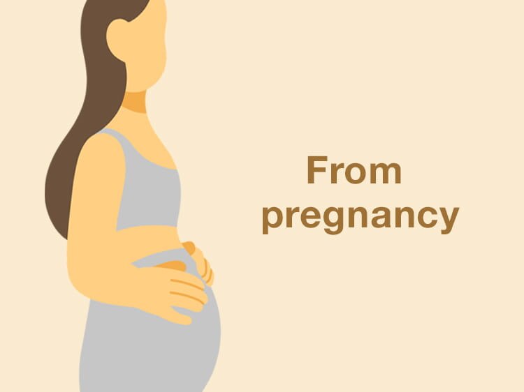From pregnancy