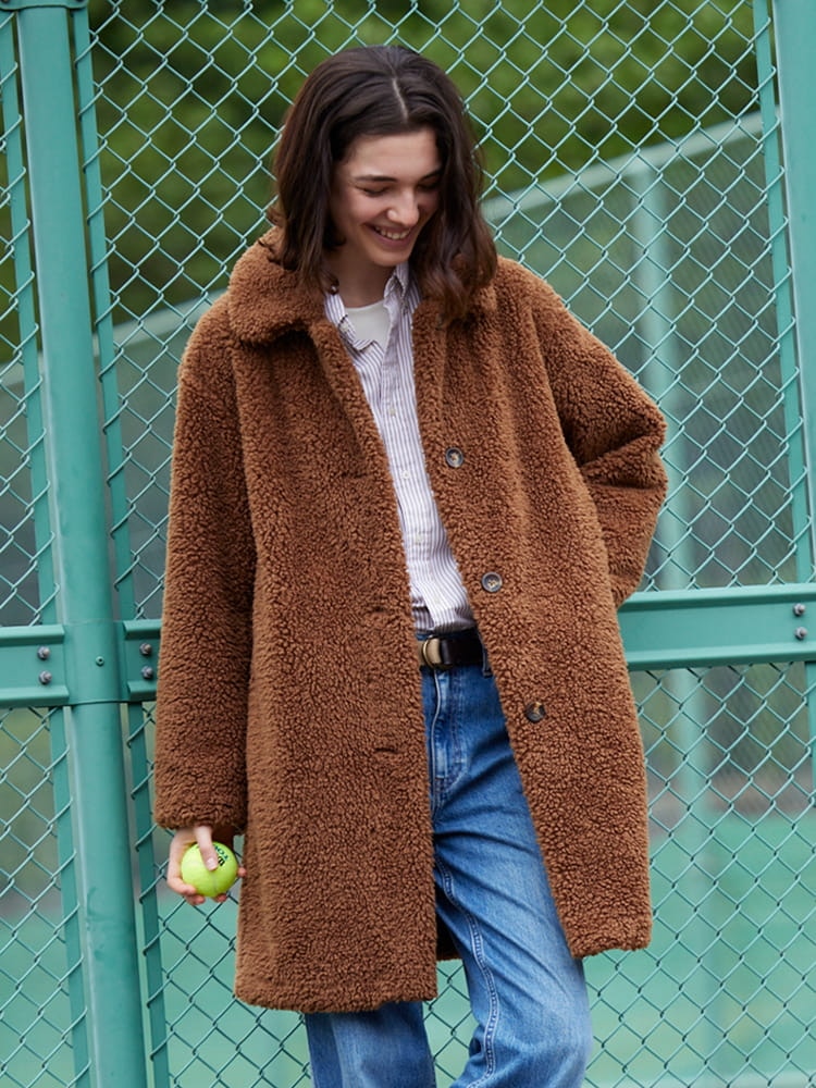 Teddy fleece anorak jacket