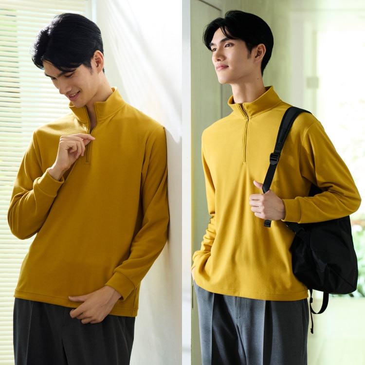 Men's Fleece Long Sleeve T-shirts Collection | UNIQLO MY