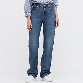 uniqlo straight high rise jeans