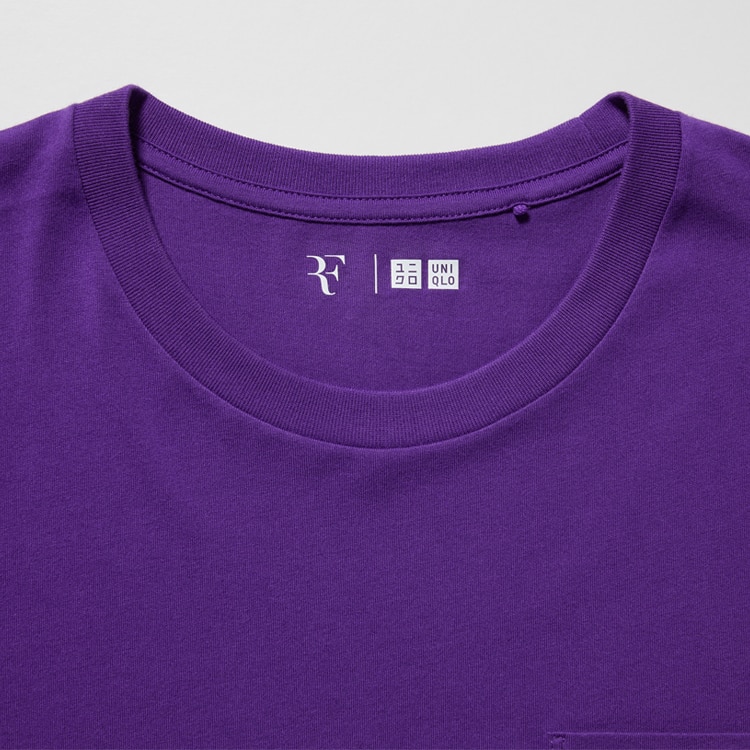 【新品未使用】ユニクロ RF フェデラーVネックTシャツ 紺 紫 M
