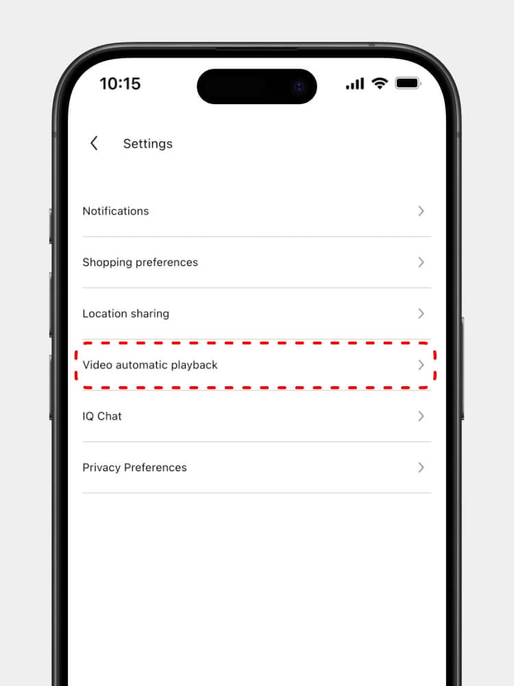 Tap on “Video automatic playback”