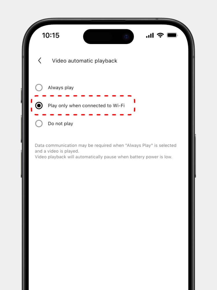 To change the playback settings.