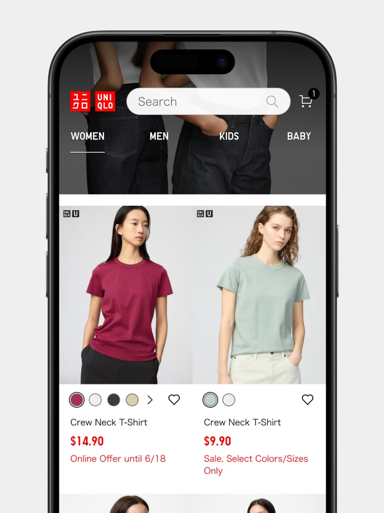 A list of products is now displayed, which will take you straight to the product page.