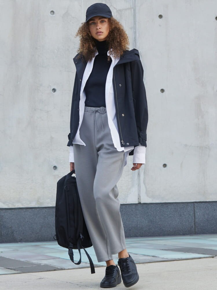 PANTALON À PINCES FUSELÉ EN MOLLETON DRY