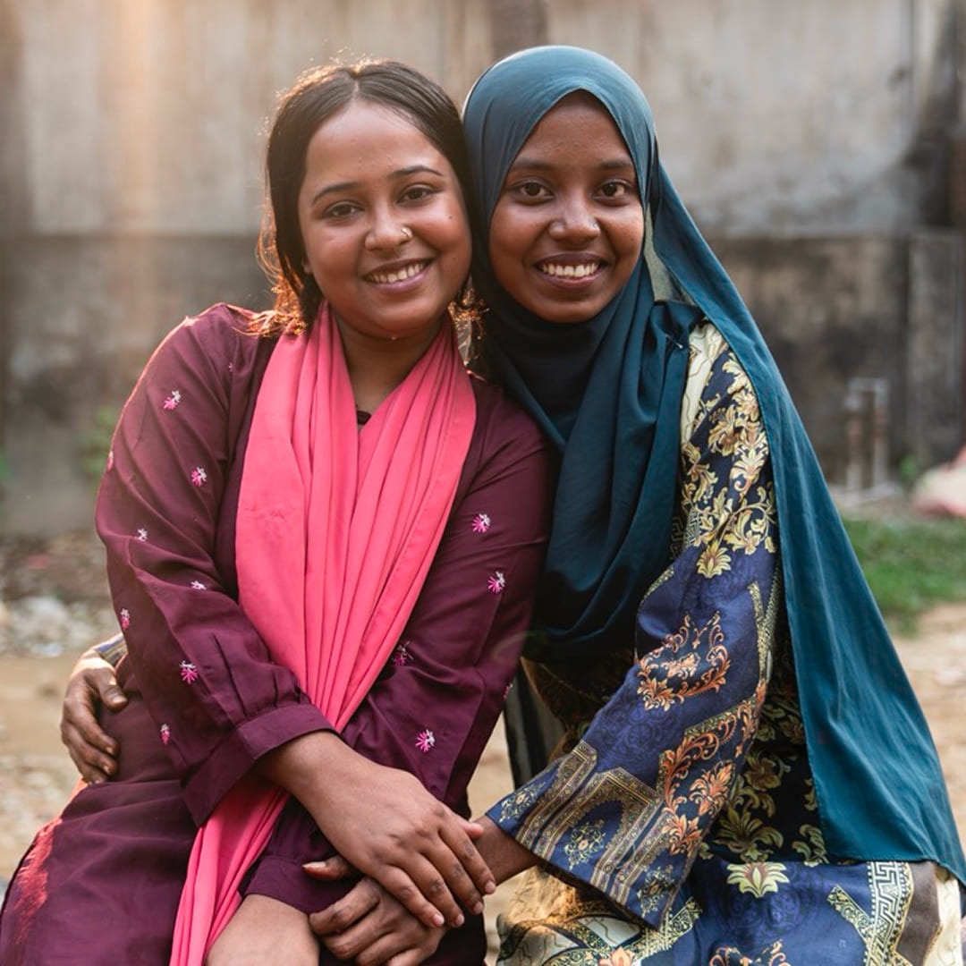 Shopna and her sister from Chattogram, Bangladesh who participated in the Employability Skills and Resilience Project.