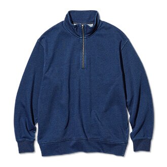 Indigo Sweat Half-zip Pullover