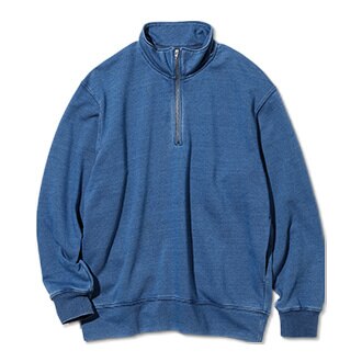 Indigo Sweat Half-zip Pullover