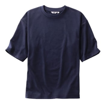 AIRISM COTTON CREW NECK OVERSIZED FIT 1/2-SLEEVE T-SHIRT