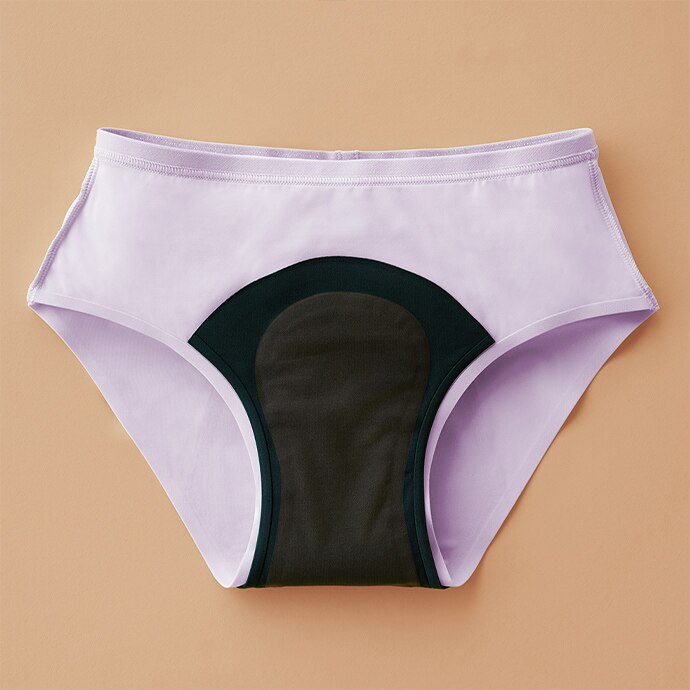 Construction étanche. La couche absorbante s'étend jusqu'au dos de la culotte.