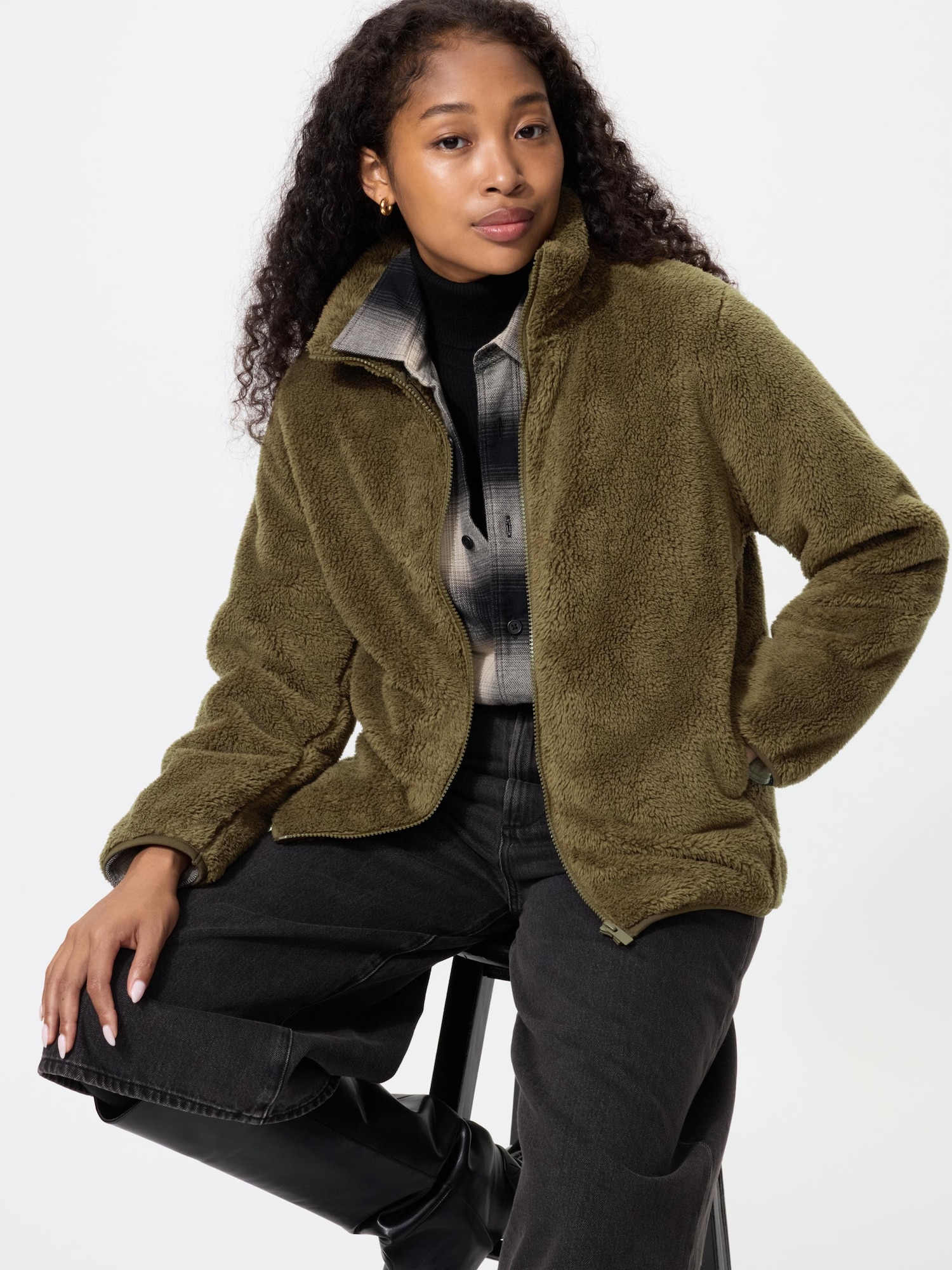 Куртка Uniqlo Fluffy Yarn Fleece Full-Zip Jacket