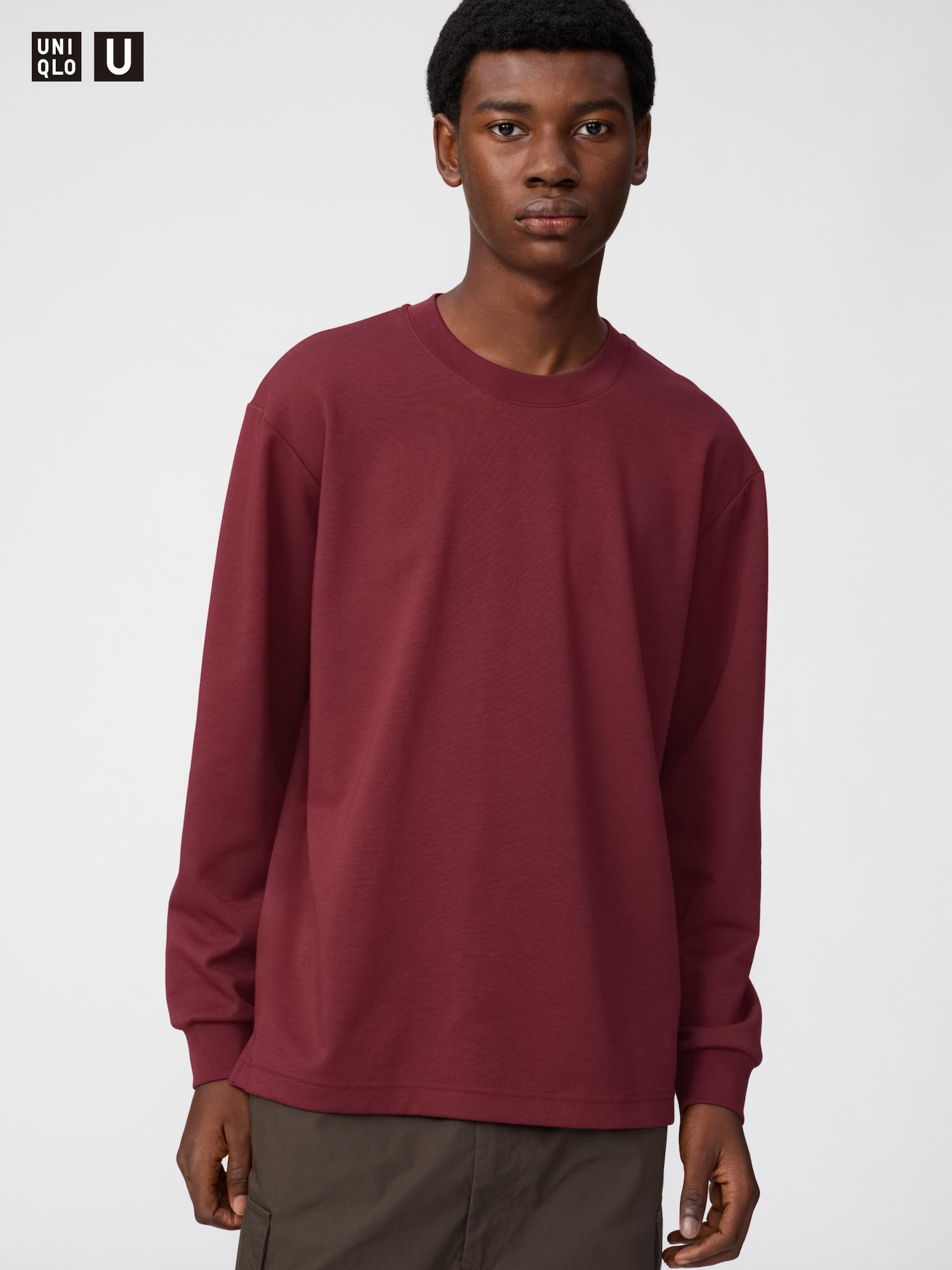 Футболка Uniqlo AIRism Cotton Crew Neck Long Sleeve T-Shirt