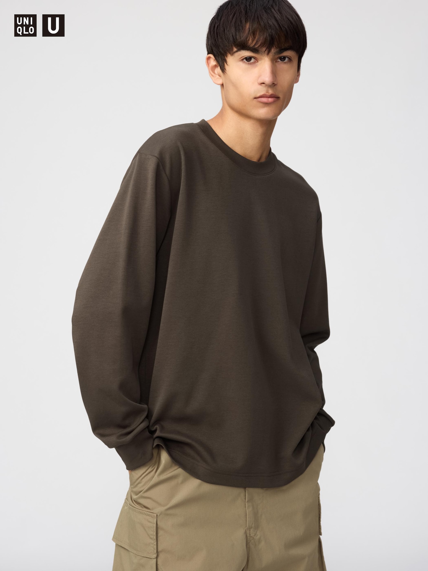 Футболка Uniqlo AIRism Cotton Crew Neck Long Sleeve T-Shirt
