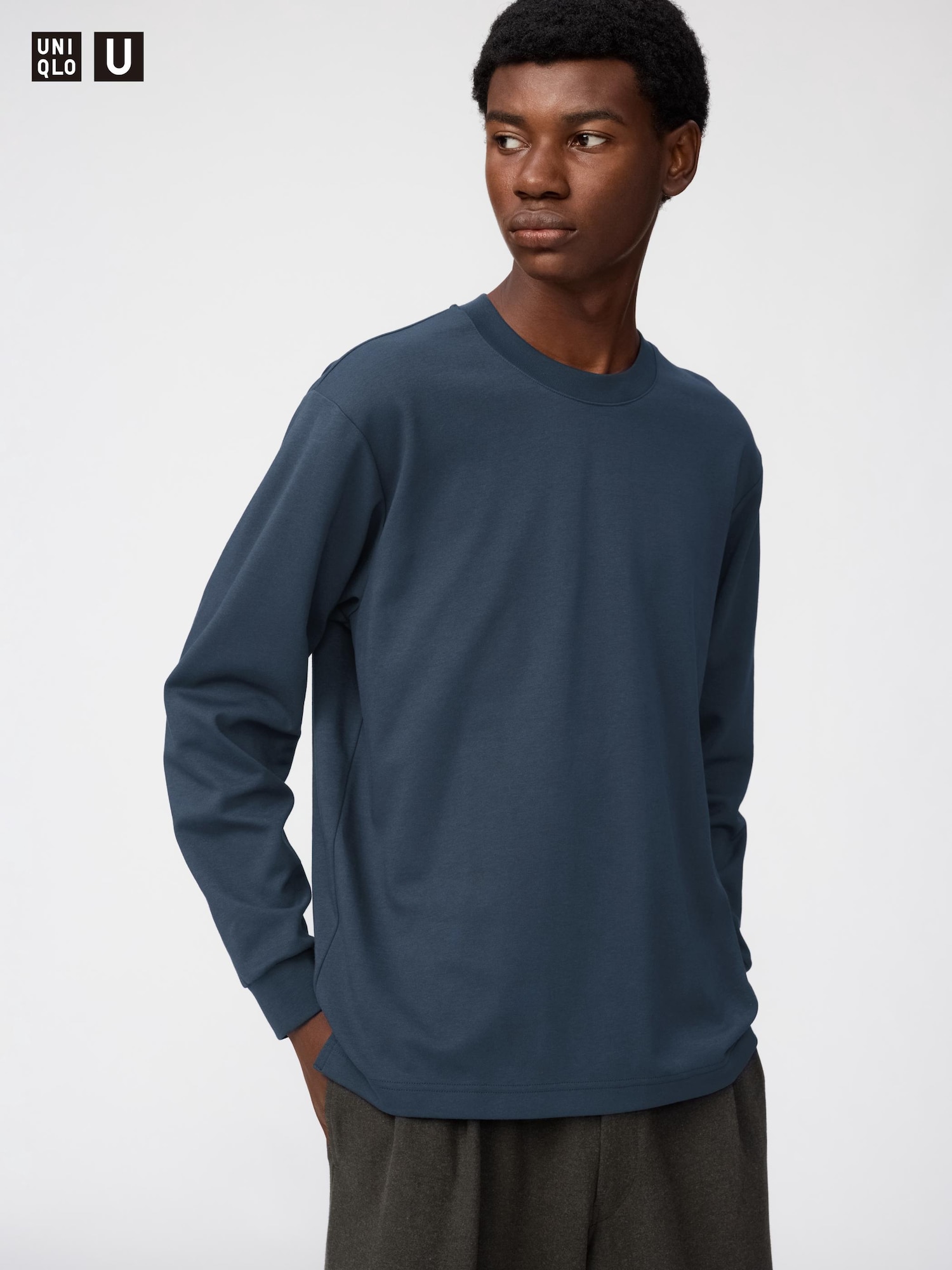Футболка Uniqlo AIRism Cotton Crew Neck Long Sleeve T-Shirt