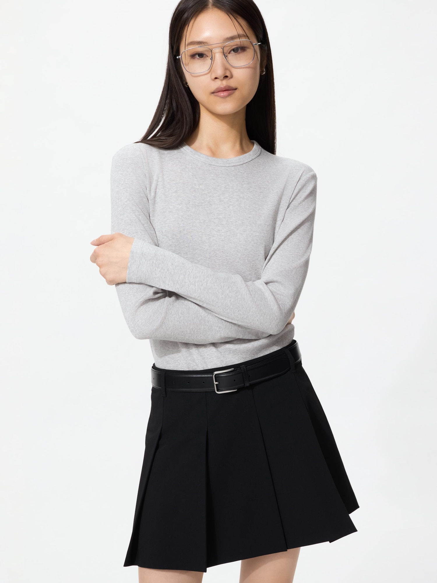 Футболка с длинным рукавом Uniqlo Soft Rib T