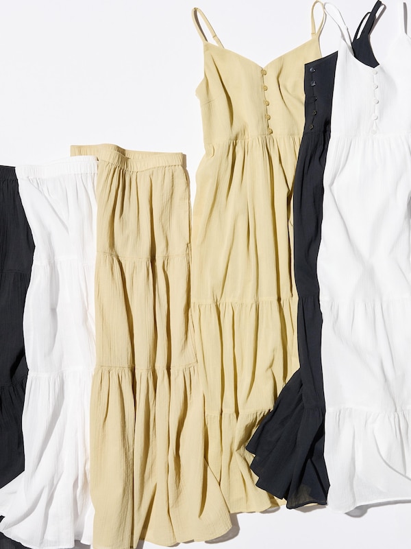 크링클코튼티어드스커트