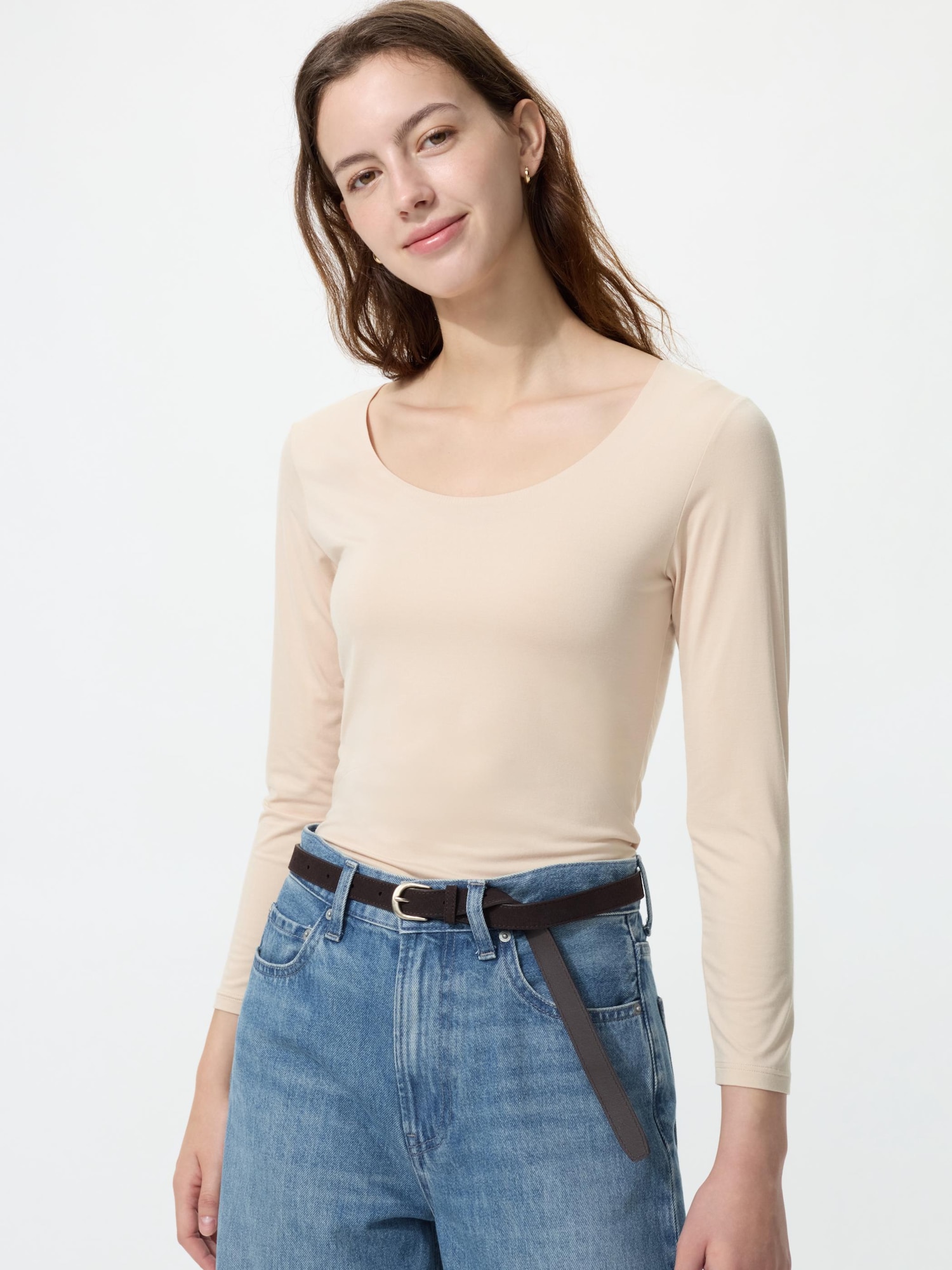 Футболка Uniqlo HEATTECH U Neck T (8/10 Sleeve)