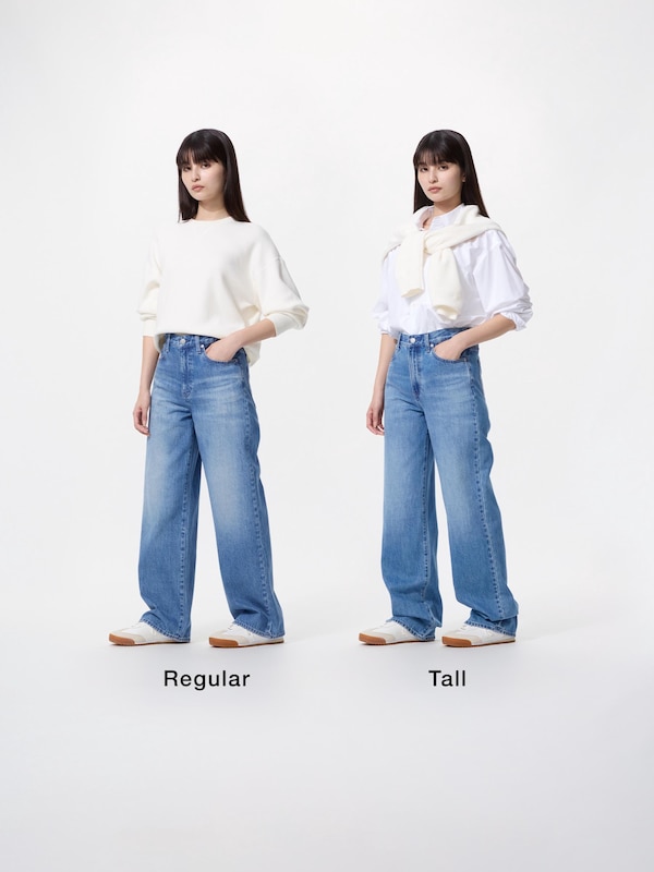 와이드스트레이트진(다리길이76cm)