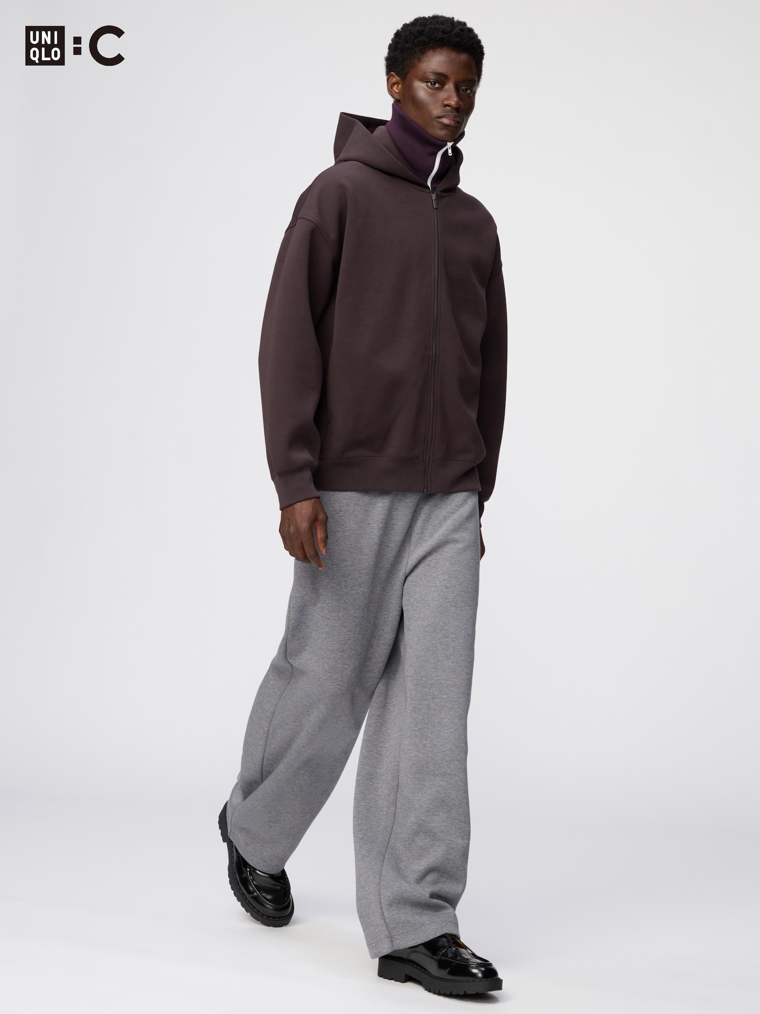 Брюки Uniqlo Sweat Wide Pants, длина штанины 66-72 см
