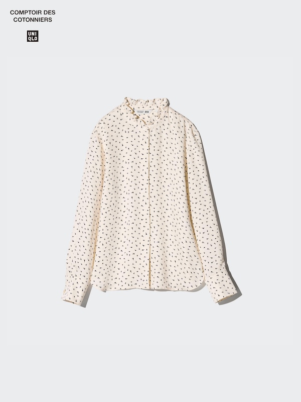 새틴프릴블라우스(프린트)