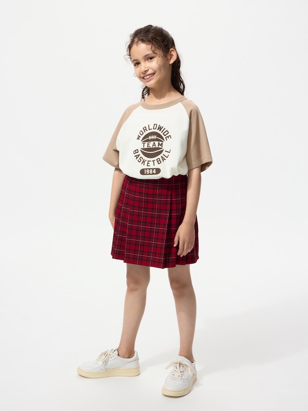 KIDS AIRism코튼그래픽크루넥T(래글런)