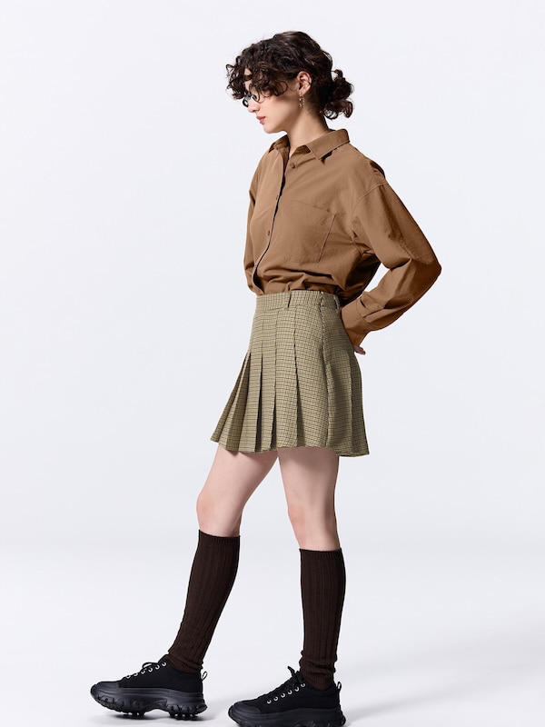 GU체크플리츠스코츠