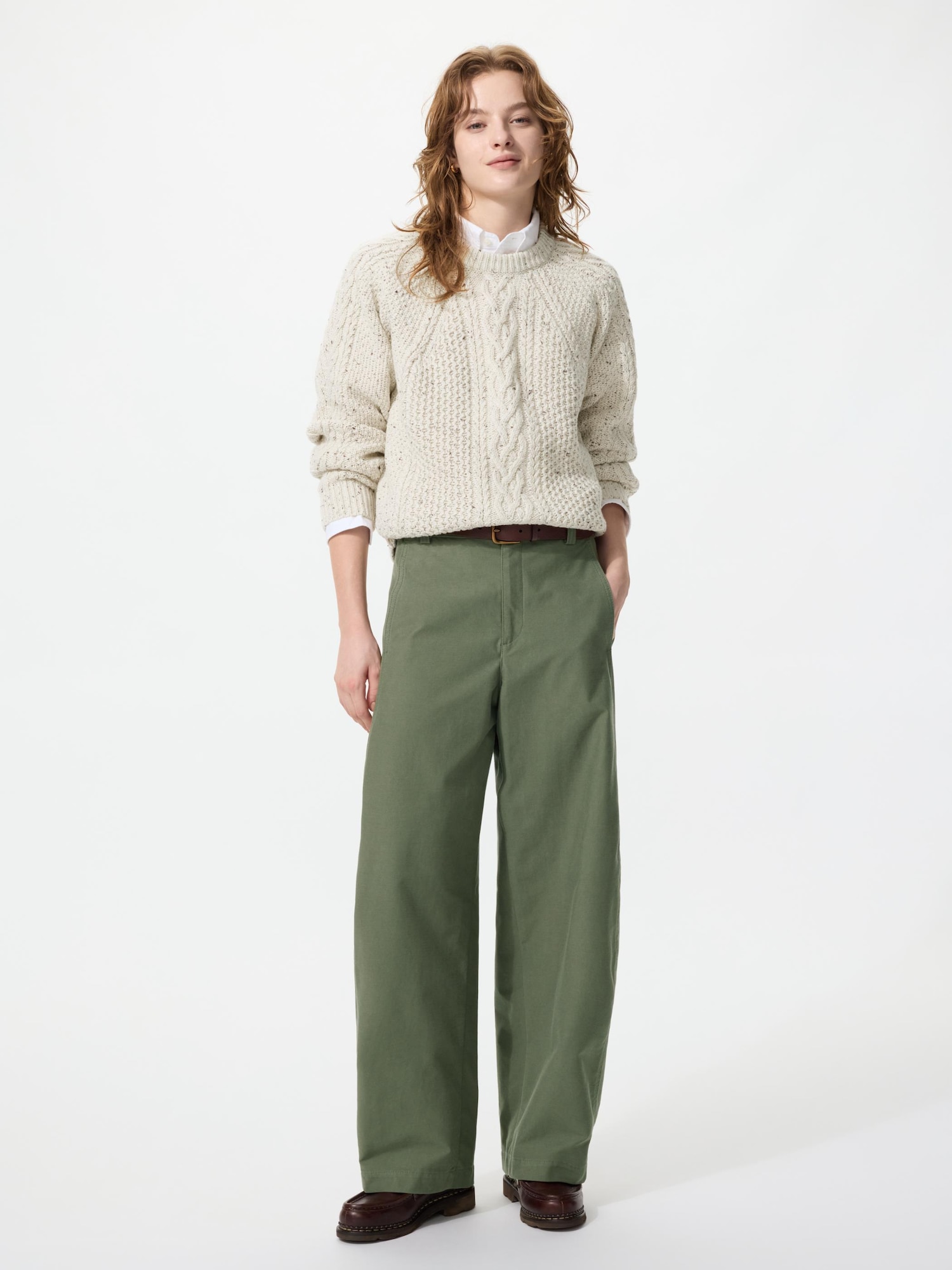 Брюки Uniqlo Jersey Barrel Leg Pants, длина 70–72 см