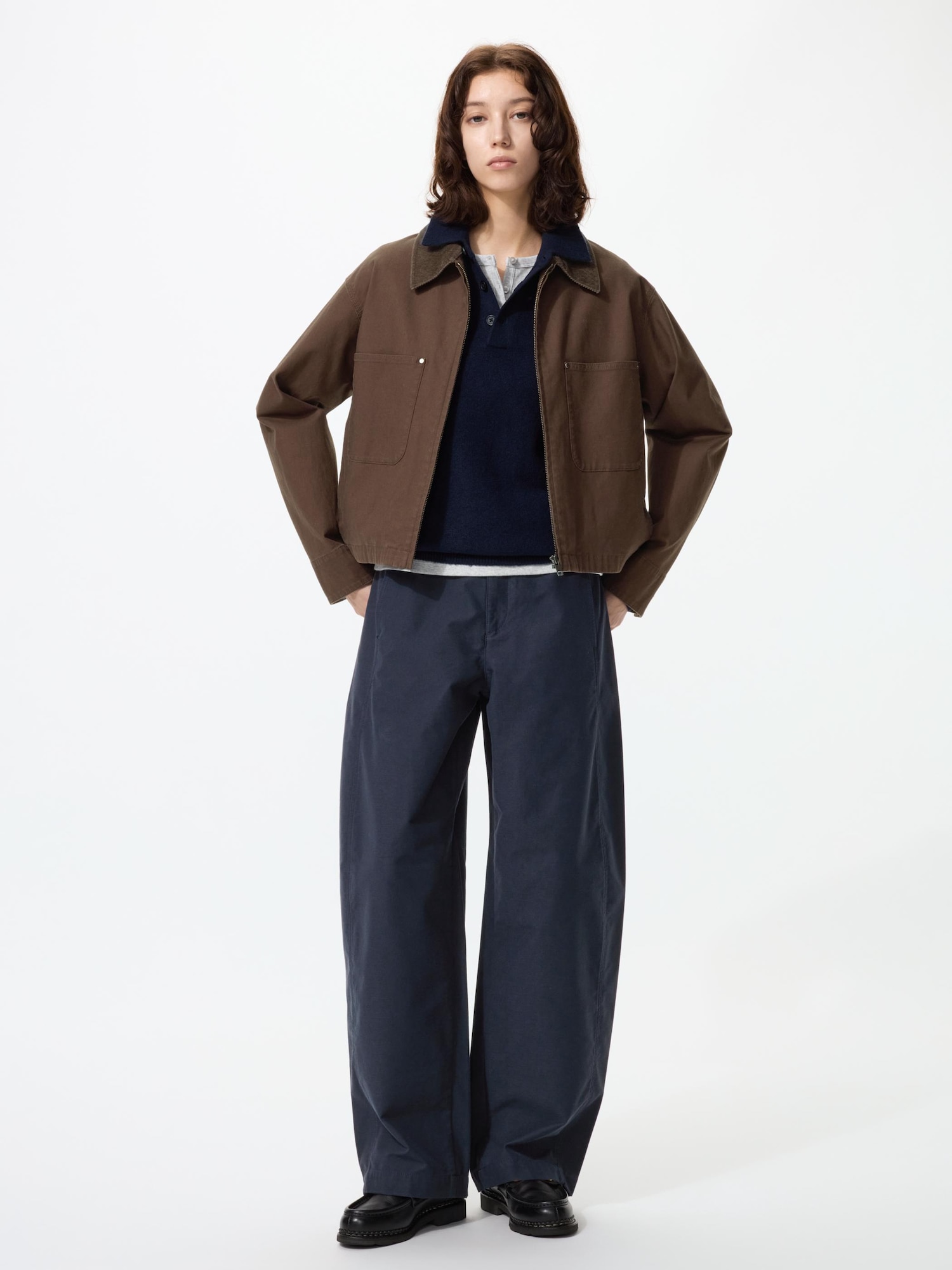 Брюки Uniqlo Jersey Barrel Leg Pants Long Length, длина 77 см
