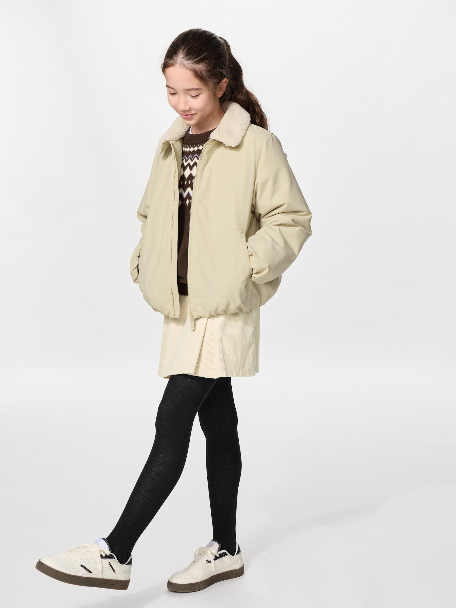 Колготки для девочек Uniqlo Heattech Knit Tights (Rib)