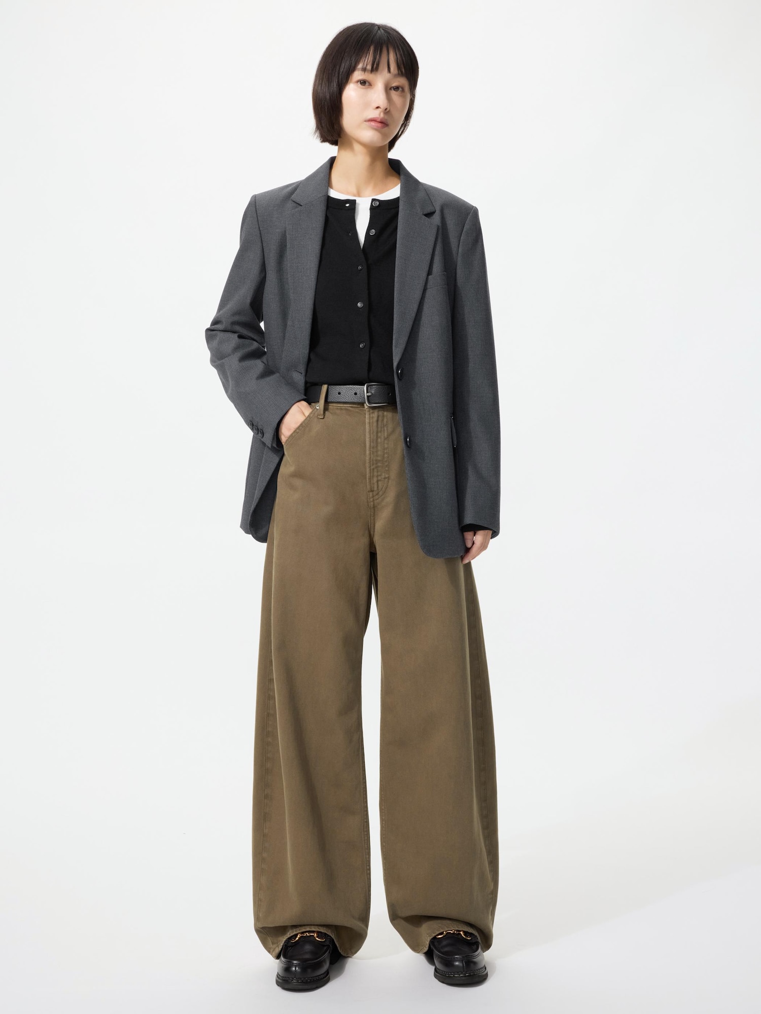 Джинсы Uniqlo Baggy Barrel Leg Jeans, длина 75 см