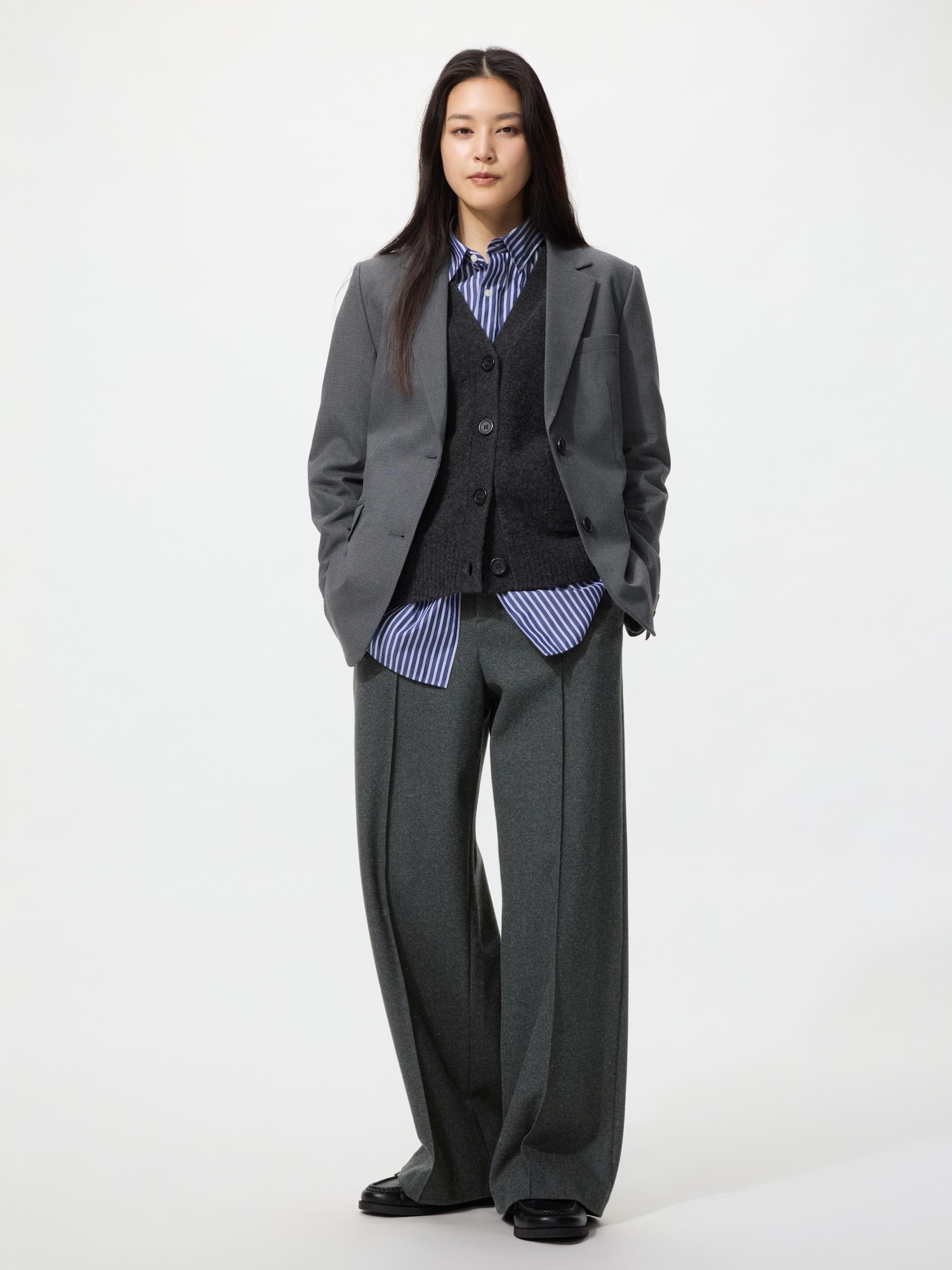 Брюки Uniqlo Brushed Jersey Wide Pants, длина штанины 70-74 см