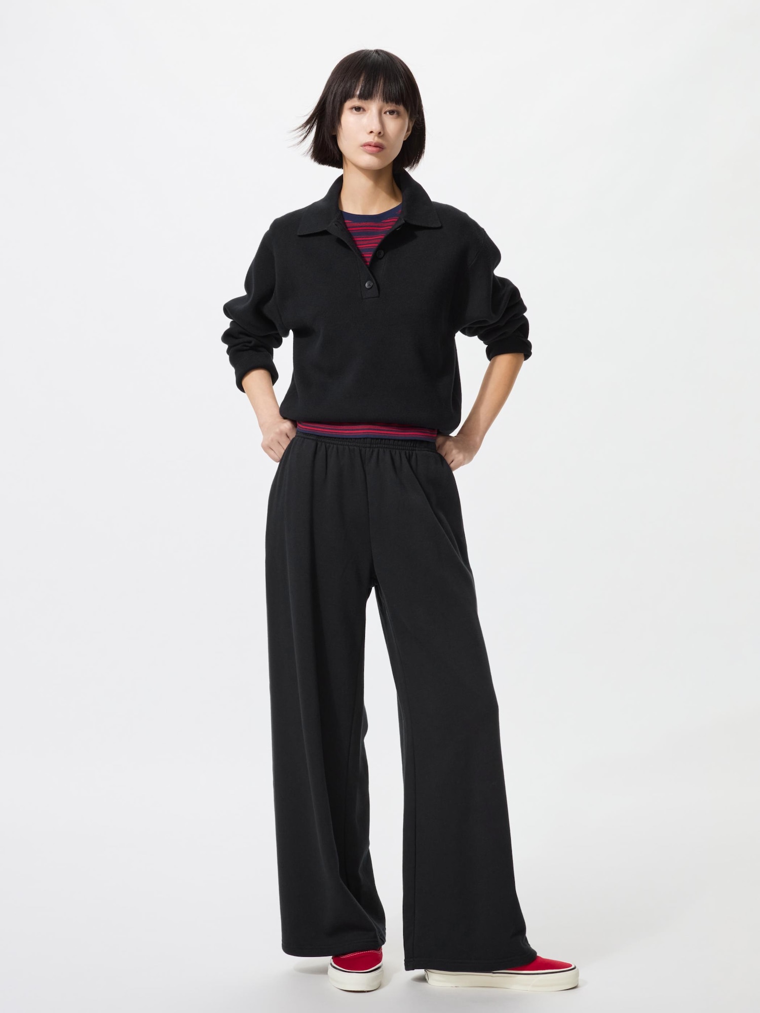 Брюки Uniqlo Sweat Wide Pants, длина штанины 70–73 см