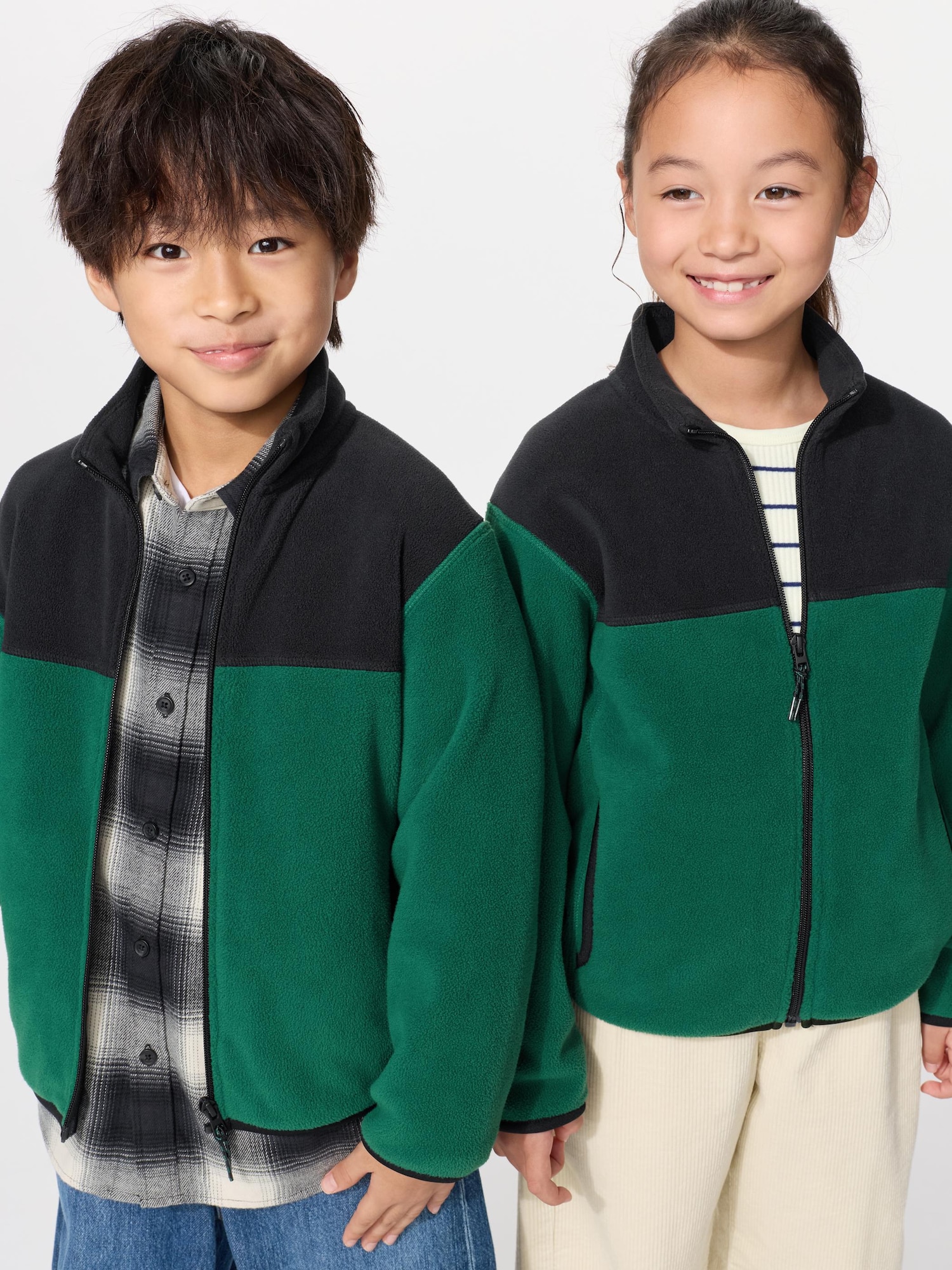 Куртка флисовая детская Uniqlo Fleece Full-Zip Jacket, Color Block