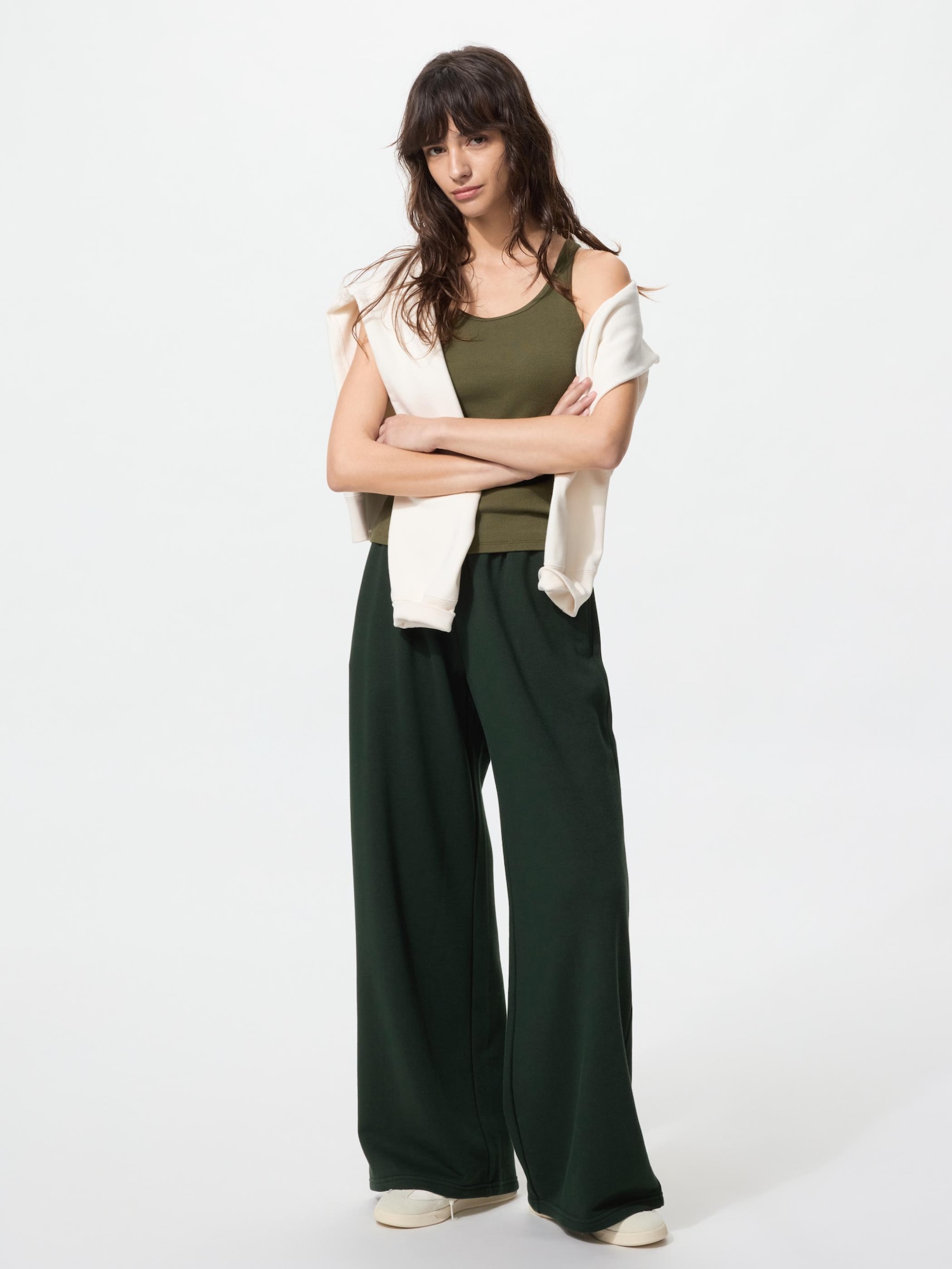 Брюки Uniqlo Sweat Wide Pants, длина 75-78 см