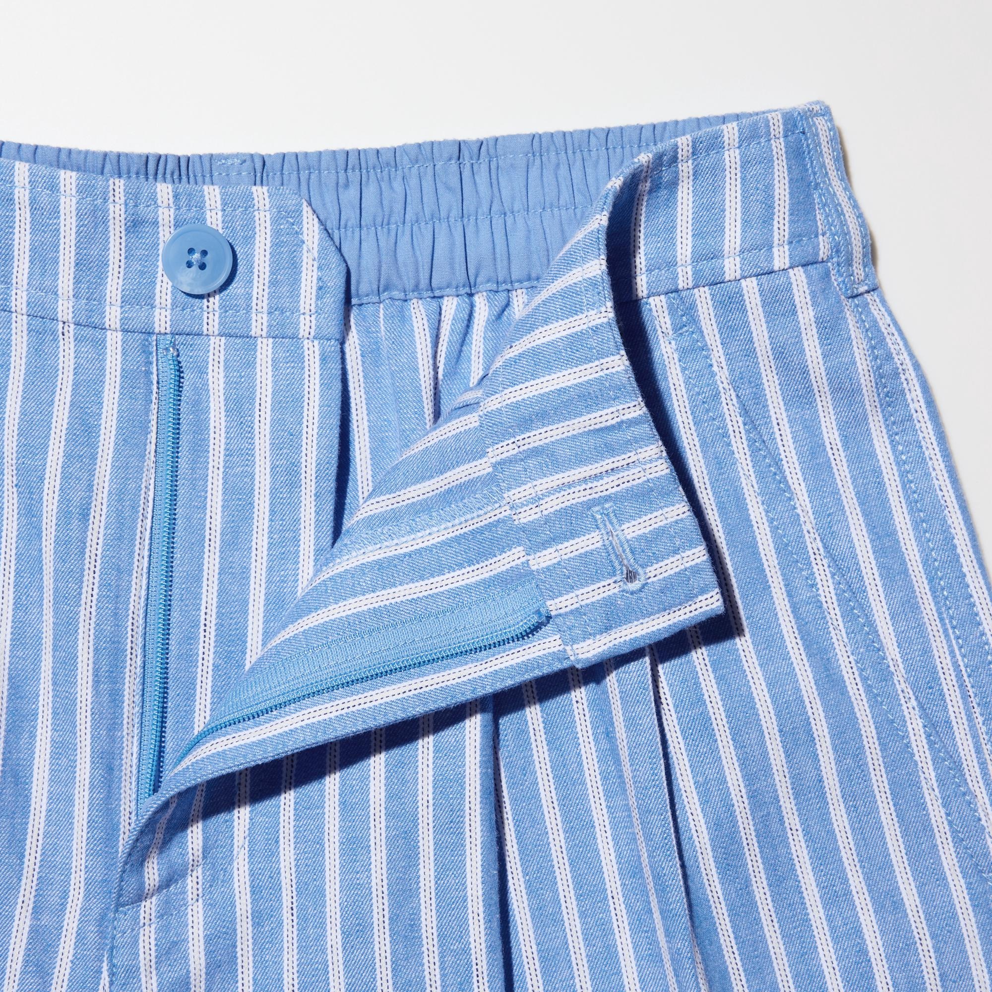 Шорты Uniqlo Linen Cotton Short Pants, в полоску