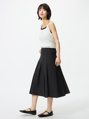 와이드플리츠미디스커트(치마길이69~73cm)