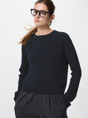 미니케이블크루넥스웨터