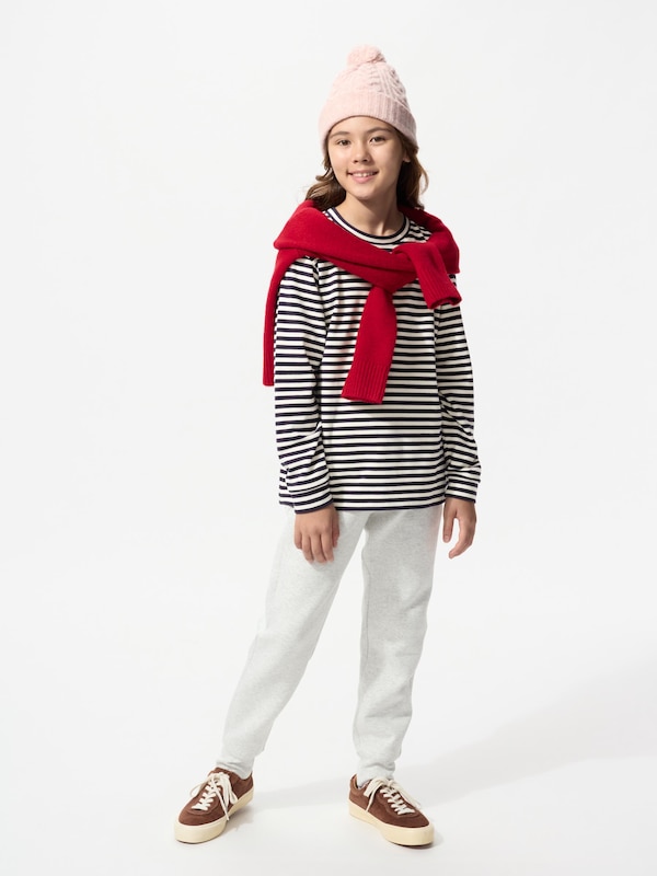 KIDS후리스크루넥T(긴팔)스트라이프