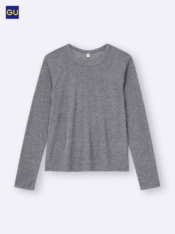 GU소프트시어크루넥티셔츠(긴팔)
