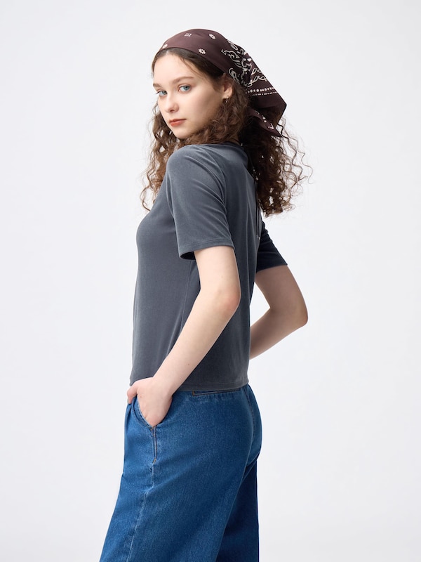 GU시어벨루어티셔츠