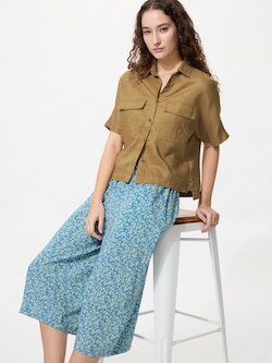 레이온RELACO크롭팬츠(스몰플라워)