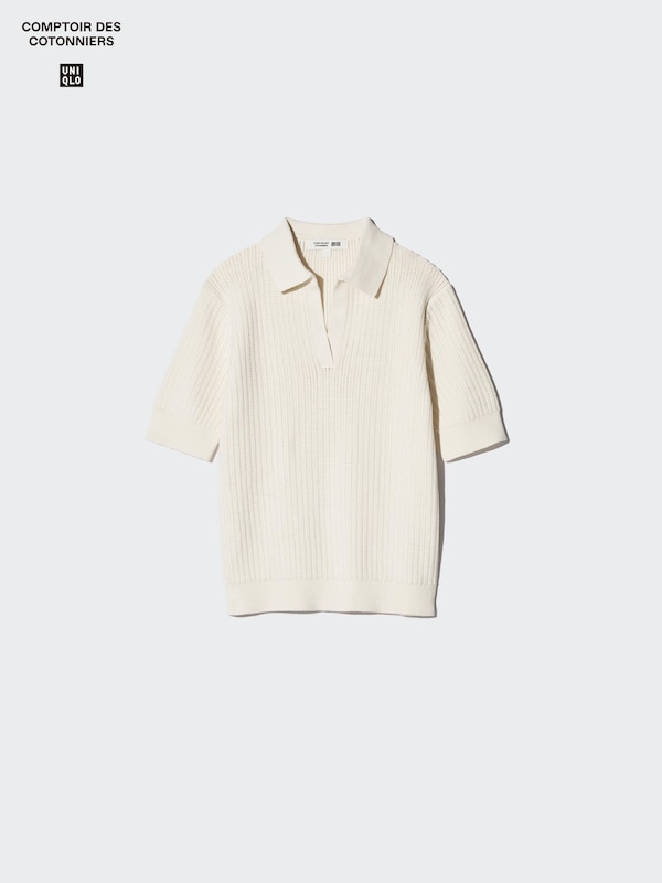 코튼포인텔스키퍼폴로스웨터(반팔)