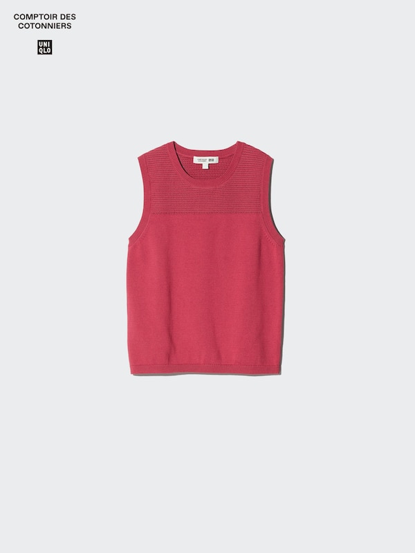 코튼크루넥스웨터(슬리브리스)