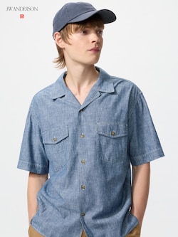 샴브레이오버사이즈셔츠(반팔)