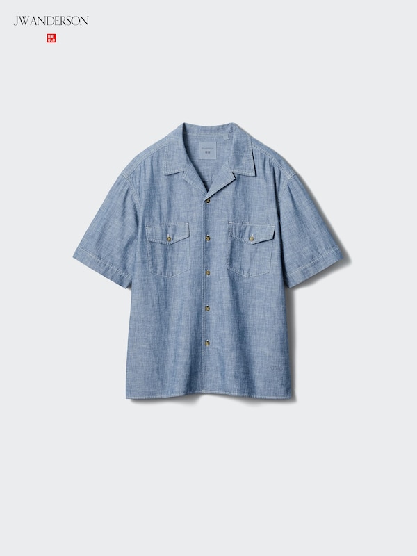 샴브레이오버사이즈셔츠(반팔)