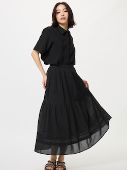 티어드맥시스커트(치마길이80~84cm·짧은기장)