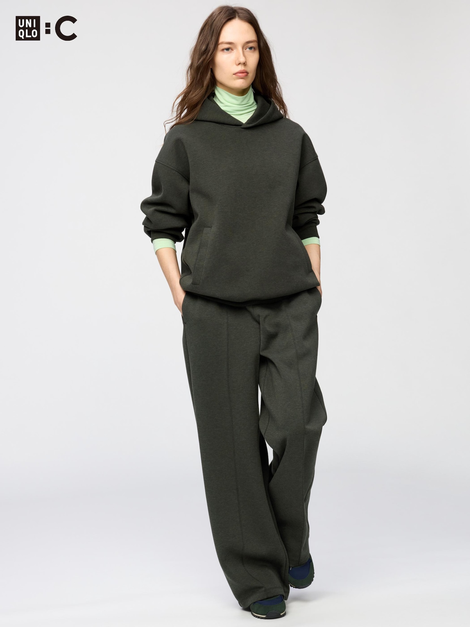 Прямые брюки Sweat (удлиненные, 74–77 см)