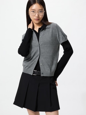 메리노블렌드폴로가디건(반팔)