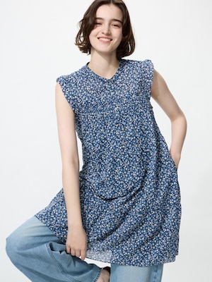 라이트코튼티어드원피스(슬리브리스)프린트