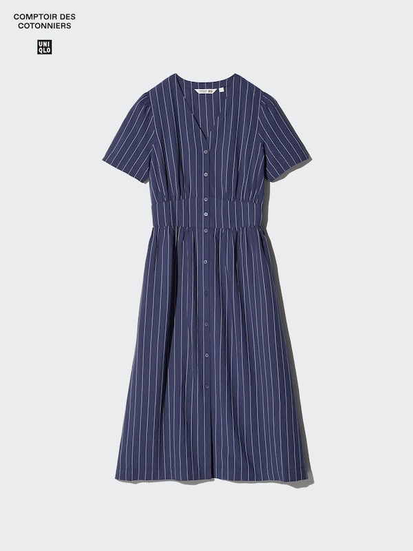 리넨블렌드V넥원피스(반팔)